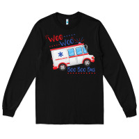 Black emt paramedic wee woo ambulance boo Long Sleeve Tee - linhVisuals