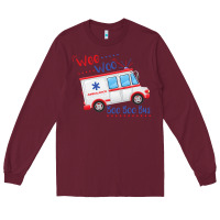 Burgundy emt paramedic wee woo ambulance boo Long Sleeve Tee - linhVisuals