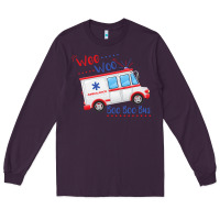 Plum emt paramedic wee woo ambulance boo Long Sleeve Tee - linhVisuals