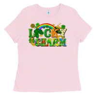 Bubblegum Pink lucky charm Ladies Tee - FaDigitalArtStudio