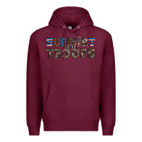 Burgundy armed forces day support our troops Premium Hoodie - Artiststas