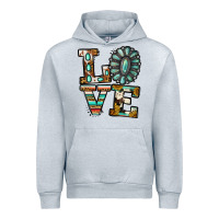 Heather Grey turquoise serape love Urban Hoodie - Jasminsmagicworld