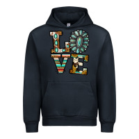 Navy turquoise serape love Urban Hoodie - Jasminsmagicworld