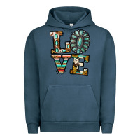 Pigment Midnight Navy turquoise serape love Urban Hoodie - Jasminsmagicworld
