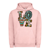 Pigment Salmon turquoise serape love Urban Hoodie - Jasminsmagicworld