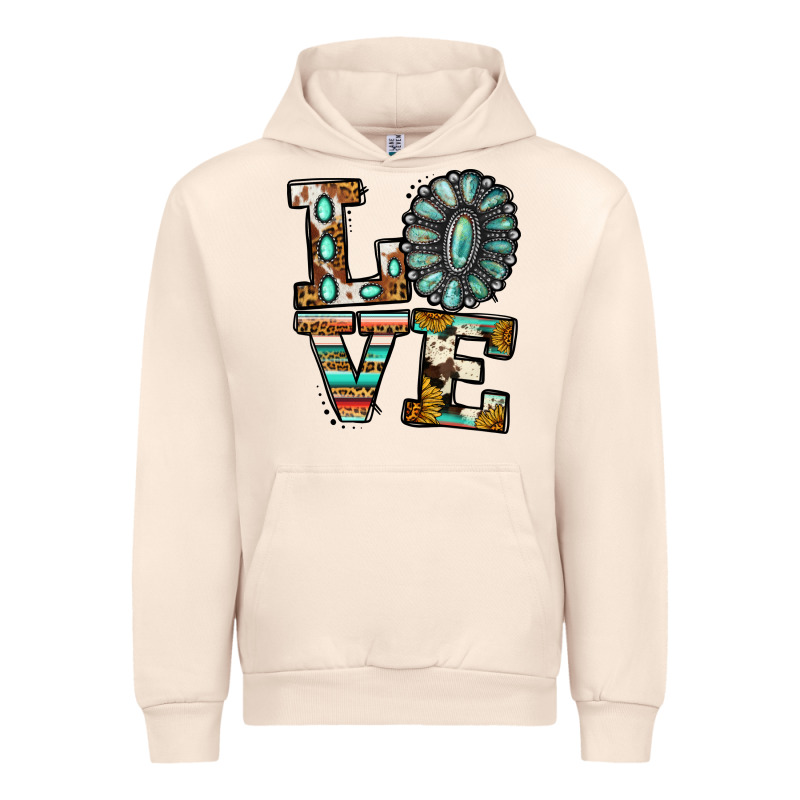 Turquoise Serape Love Urban Hoodie by Jasminsmagicworld | Teevron