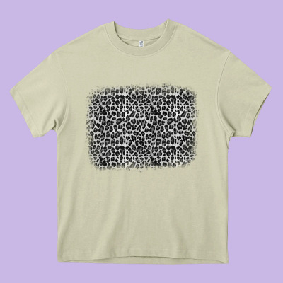 Grey Leopard Background Heavy Core Tee Designed By Oliviacreatesart