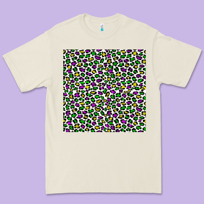 Mardi Gras Leopard  Seamless Pattern Premium Tee Designed By Fadigitalartstudio