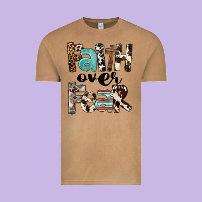 Faith Over Fear Vintage Tee Designed By Fadigitalartstudio