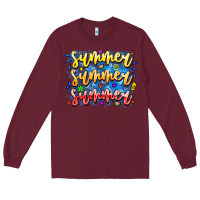 Burgundy Summer Summer Summer Long Sleeve Tee - CowhideDigitalArt