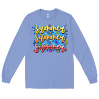Colony Blue Summer Summer Summer Long Sleeve Tee - CowhideDigitalArt