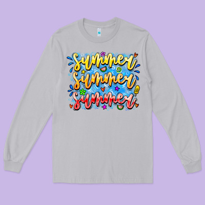Summer Summer Summer Long Sleeve Tee Designed By Cowhidedigitalart