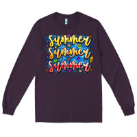 Plum Summer Summer Summer Long Sleeve Tee - CowhideDigitalArt