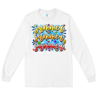 White Summer Summer Summer Long Sleeve Tee - CowhideDigitalArt