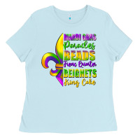 Baby Blue mardi gras parades beads french quarter beignets Ladies Tee - FaDigitalArtStudio