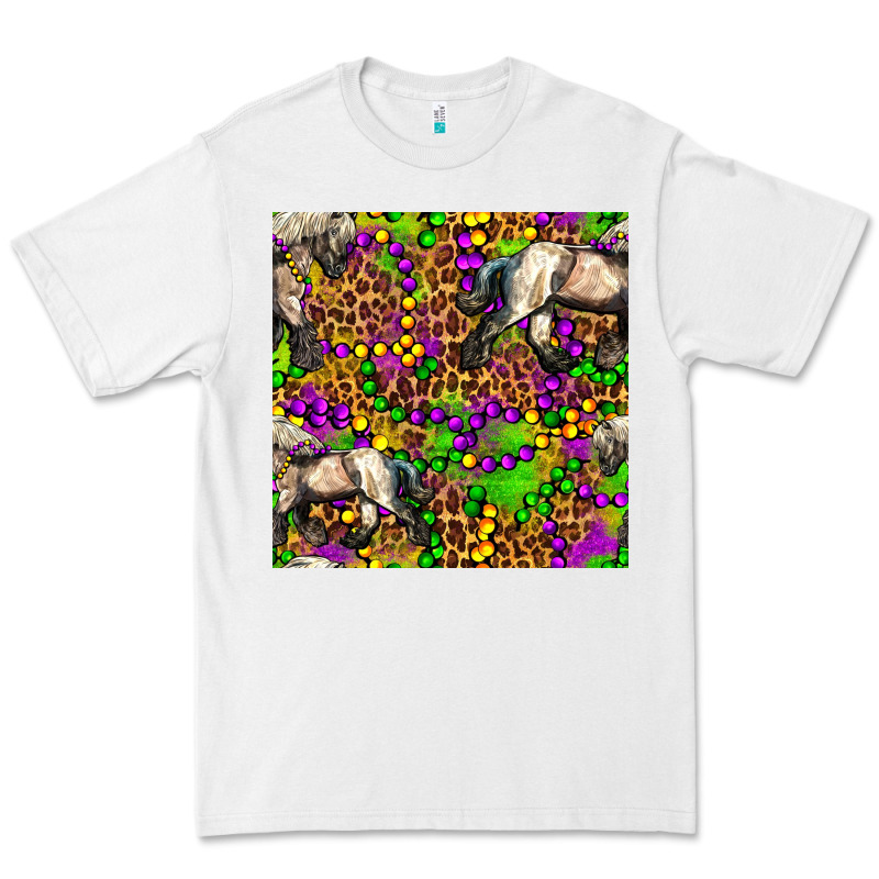Mardi Gras Leopard Horse Seamless Pattern Premium Tee by FaDigitalArtStudio | Teevron