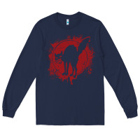 Navy Anarchist Black Cat Long Sleeve Tee - linhVisuals