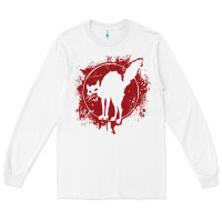 White Anarchist Black Cat Long Sleeve Tee - linhVisuals