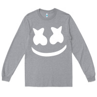 Heather Grey mello face Long Sleeve Tee - linhVisuals