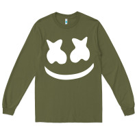 Army Green mello face Long Sleeve Tee - linhVisuals