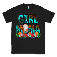 Black Girl Mama Flowers Cow Classic Tee - CowCowDesign