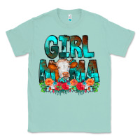 Seafoam Girl Mama Flowers Cow Classic Tee - CowCowDesign