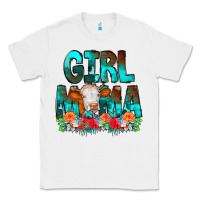White Girl Mama Flowers Cow Classic Tee - CowCowDesign