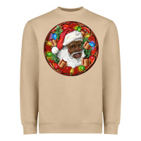 Mushroom Black Santa Christmas Heavyweight Sweatshirt - RanaPortraitStore