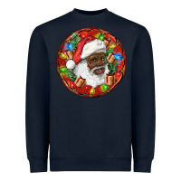 Navy Black Santa Christmas Heavyweight Sweatshirt - RanaPortraitStore