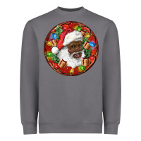 Storm Black Santa Christmas Heavyweight Sweatshirt - RanaPortraitStore