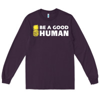 Plum be a good human funny 21 pineapple Long Sleeve Tee - linhVisuals