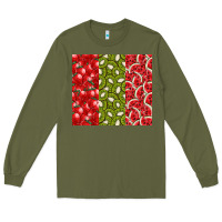 Army Green summer fruits Long Sleeve Tee - CowhideDigitalArt