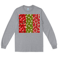 Heather Grey summer fruits Long Sleeve Tee - CowhideDigitalArt