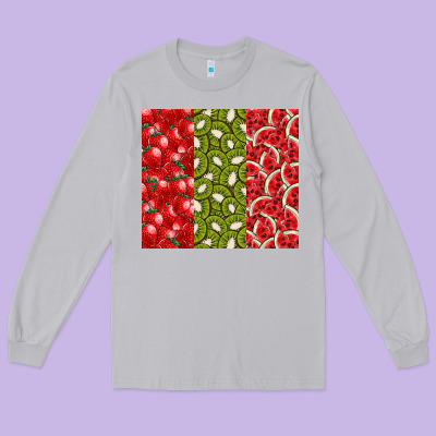 Summer Fruits Long Sleeve Tee Designed By Cowhidedigitalart