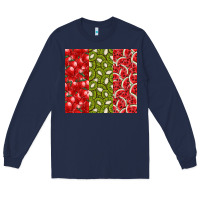 Navy summer fruits Long Sleeve Tee - CowhideDigitalArt