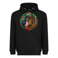 Black Longhorn Cow Christmas Heavyweight Hoodie - RanaPortraitStore