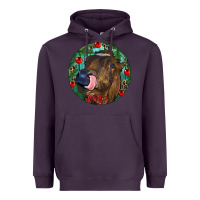 Plum Longhorn Cow Christmas Heavyweight Hoodie - RanaPortraitStore