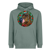 Sage Longhorn Cow Christmas Heavyweight Hoodie - RanaPortraitStore