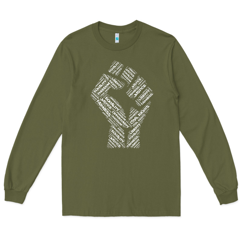 Civil Rights Black Power Fist March For Justice T Shirt Long Sleeve Tee by linhVisuals | Teevron