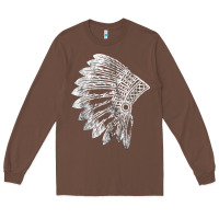 Chestnut native american feather headdress indian chief tribes prid t shirt Long Sleeve Tee - linhVisuals