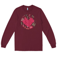 Burgundy womens happy valentine's day cute heart style for nurses life 2022 Long Sleeve Tee - linhVisuals