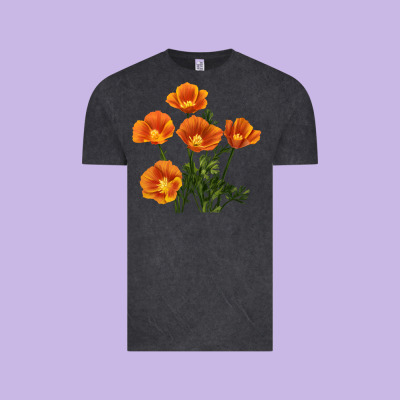 California Poppy Flower Vintage Tee Designed By Ranaportraitstore