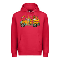 Cardinal western bee gnomes truck sunflowers honeycomb beehive honey turquoise Premium Hoodie - Artiststas