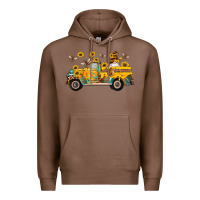 Chestnut western bee gnomes truck sunflowers honeycomb beehive honey turquoise Premium Hoodie - Artiststas