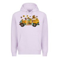 Lilac western bee gnomes truck sunflowers honeycomb beehive honey turquoise Premium Hoodie - Artiststas