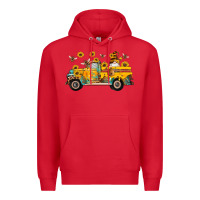Red western bee gnomes truck sunflowers honeycomb beehive honey turquoise Premium Hoodie - Artiststas