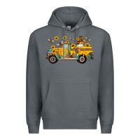 Rock western bee gnomes truck sunflowers honeycomb beehive honey turquoise Premium Hoodie - Artiststas