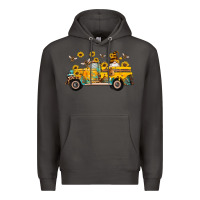 Smoke western bee gnomes truck sunflowers honeycomb beehive honey turquoise Premium Hoodie - Artiststas