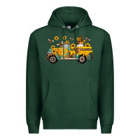 Western Bee Gnomes Truck Sunflowers Honeycomb Beehive Honey Turquoise Premium Hoodie | Teevron