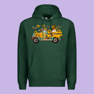 Western Bee Gnomes Truck Sunflowers Honeycomb Beehive Honey Turquoise Premium Hoodie Designed By Artiststas